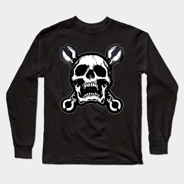 Mechanic Skull with tools Long Sleeve T-Shirt by  The best hard hat stickers 